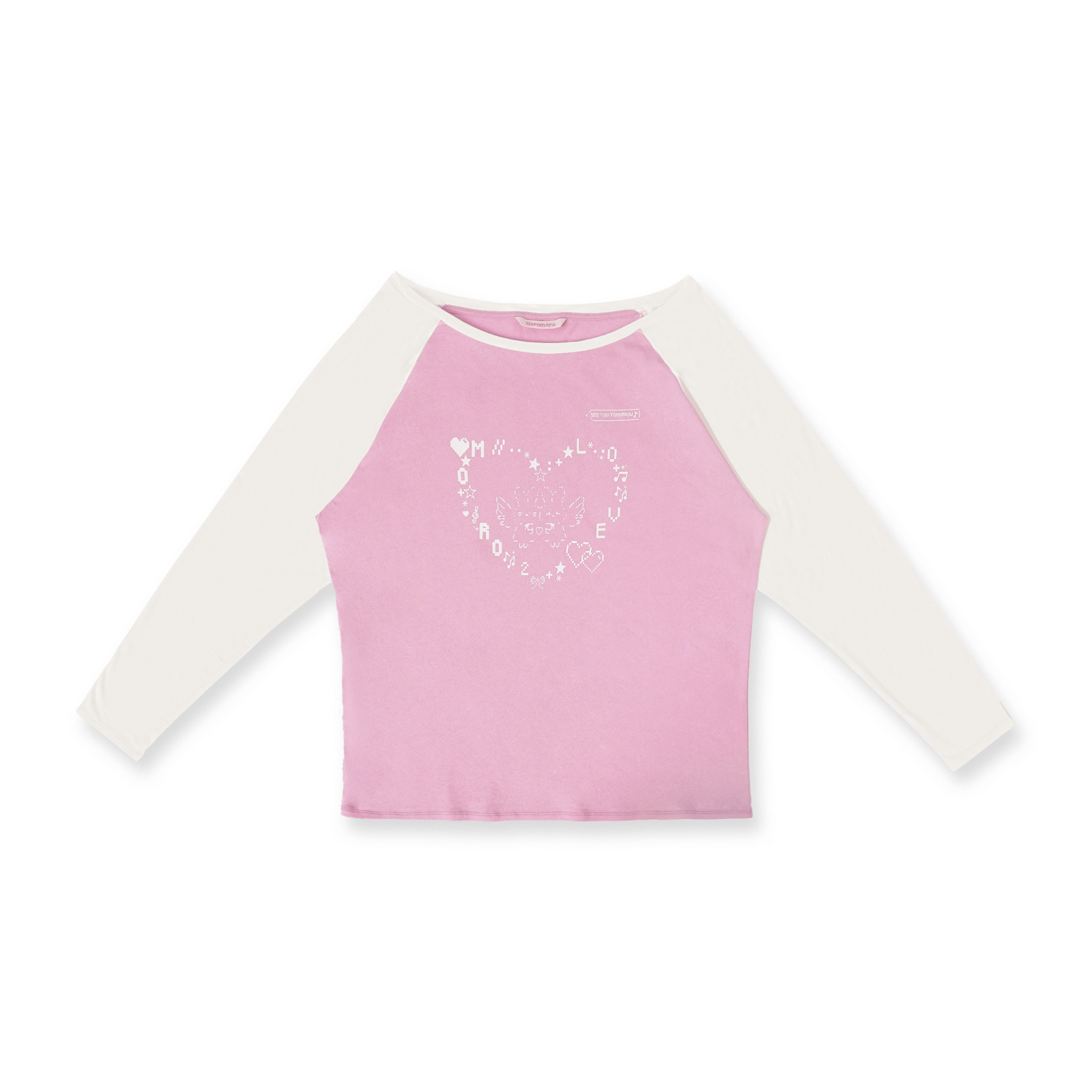 Bunny Emoticon Off - Shoulder Linen Tee - COPPING THREADS - MOROMORO