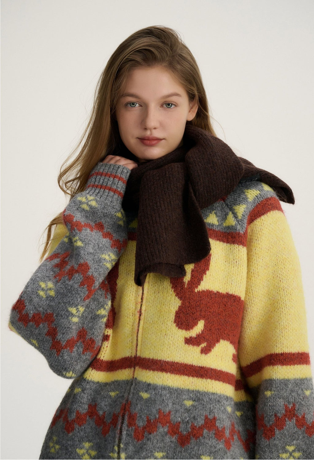 Bunny Jacquard Knit Cardigan Fair Isle Sweater - COPPING THREADS - CT Select