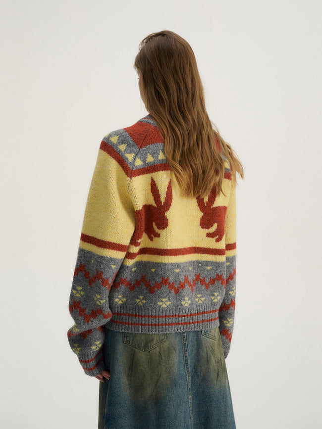 Bunny Jacquard-Strickjacke Fair Isle Pullover Main Image