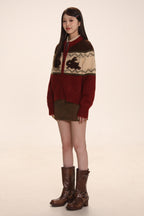 Bunny Jacquard Knit Cardigan Jumper - COPPING THREADS - MOROMORO