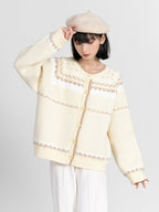 Butter Yellow Fair Isle Pattern Knit Cardigan - COPPING THREADS - CT Select