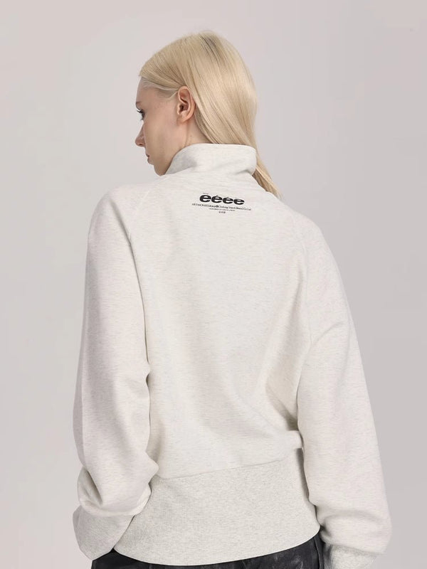 Butterfly Applique Turtleneck Zip - Up Cardigan - COPPING THREADS - ARTMONSTER