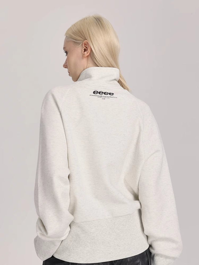 Butterfly Applique Turtleneck Zip-Up Cardigan Main Image