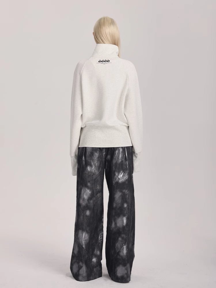 Butterfly Applique Turtleneck Zip - Up Cardigan - COPPING THREADS - ARTMONSTER