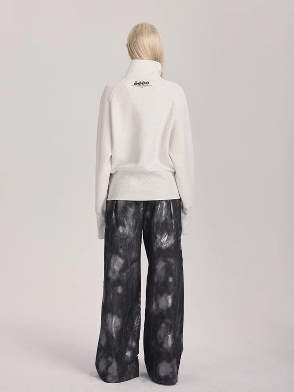 Butterfly Applique Turtleneck Zip - Up Cardigan - COPPING THREADS - ARTMONSTER