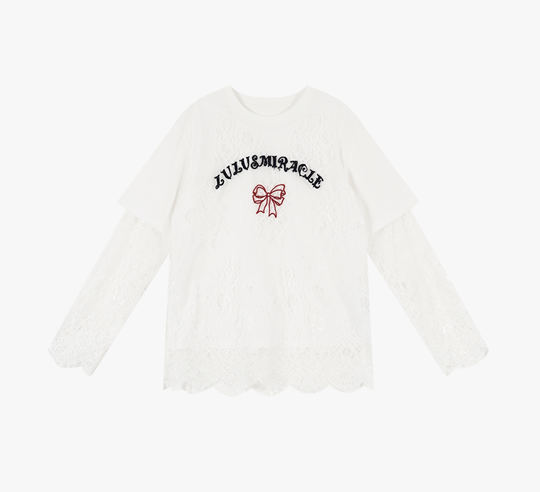 Butterfly Effect Lace Layered T-Shirt & Ruffle Skirt Set - COPPING THREADS - LulusMiracle