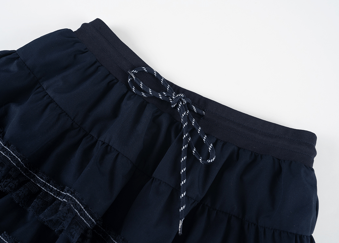 Butterfly Effect Lace Layered T-Shirt & Ruffle Skirt Set - COPPING THREADS - LulusMiracle