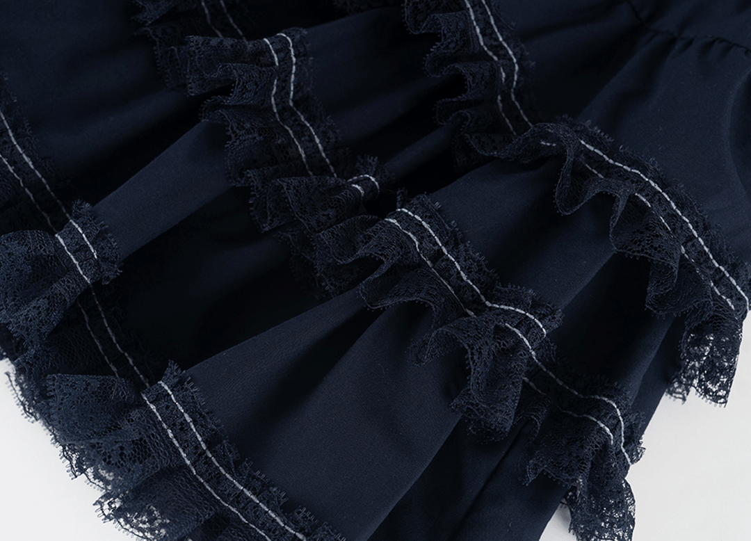 Butterfly Effect Lace Layered T-Shirt & Ruffle Skirt Set - COPPING THREADS - LulusMiracle