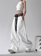 Butterfly Embroidered Lace - Trim Wide Leg Pants - COPPING THREADS - CT Select