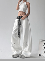 Butterfly Embroidered Lace - Trim Wide Leg Pants - COPPING THREADS - CT Select