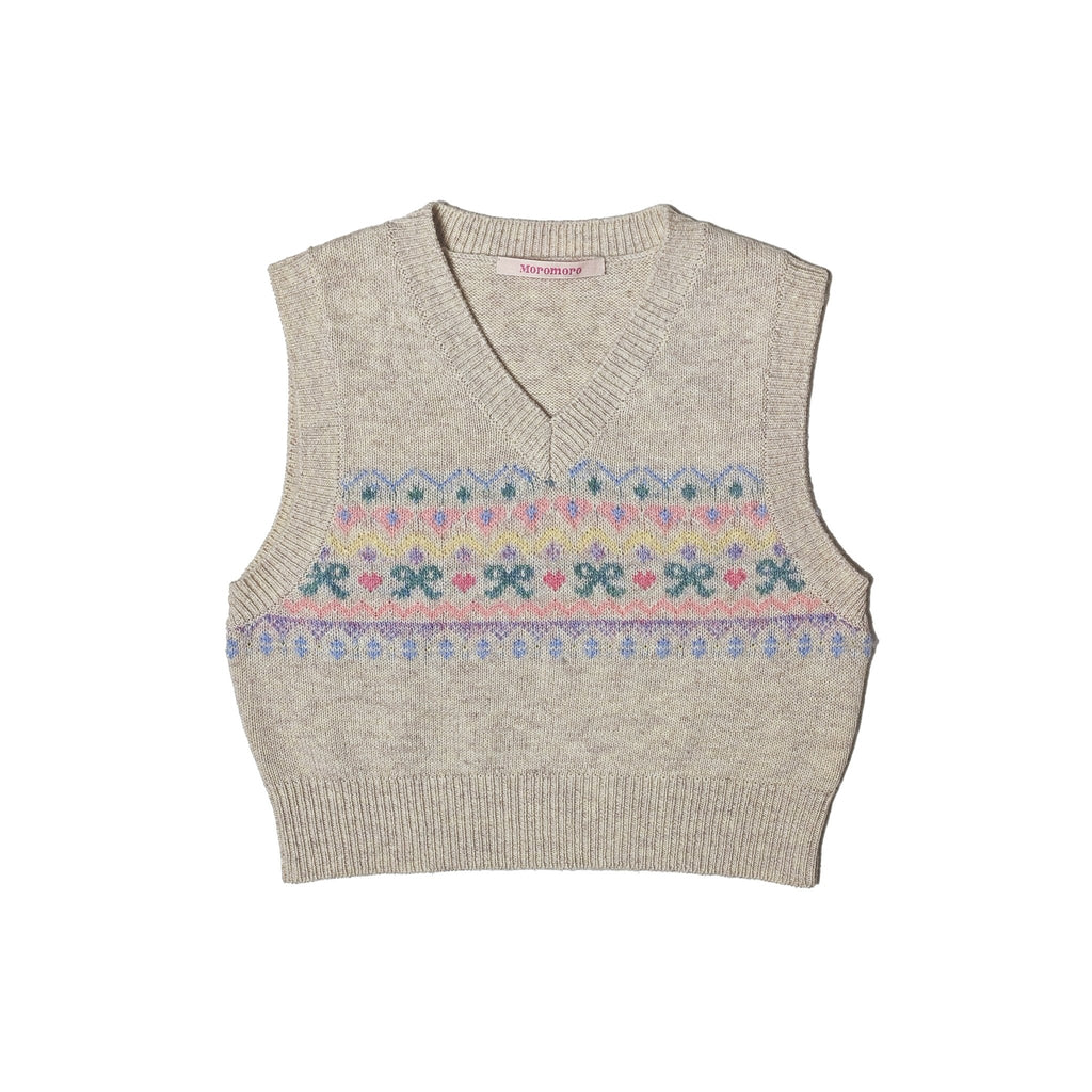 Butterfly Pattern V - Neck Knit Vest - COPPING THREADS - MOROMORO