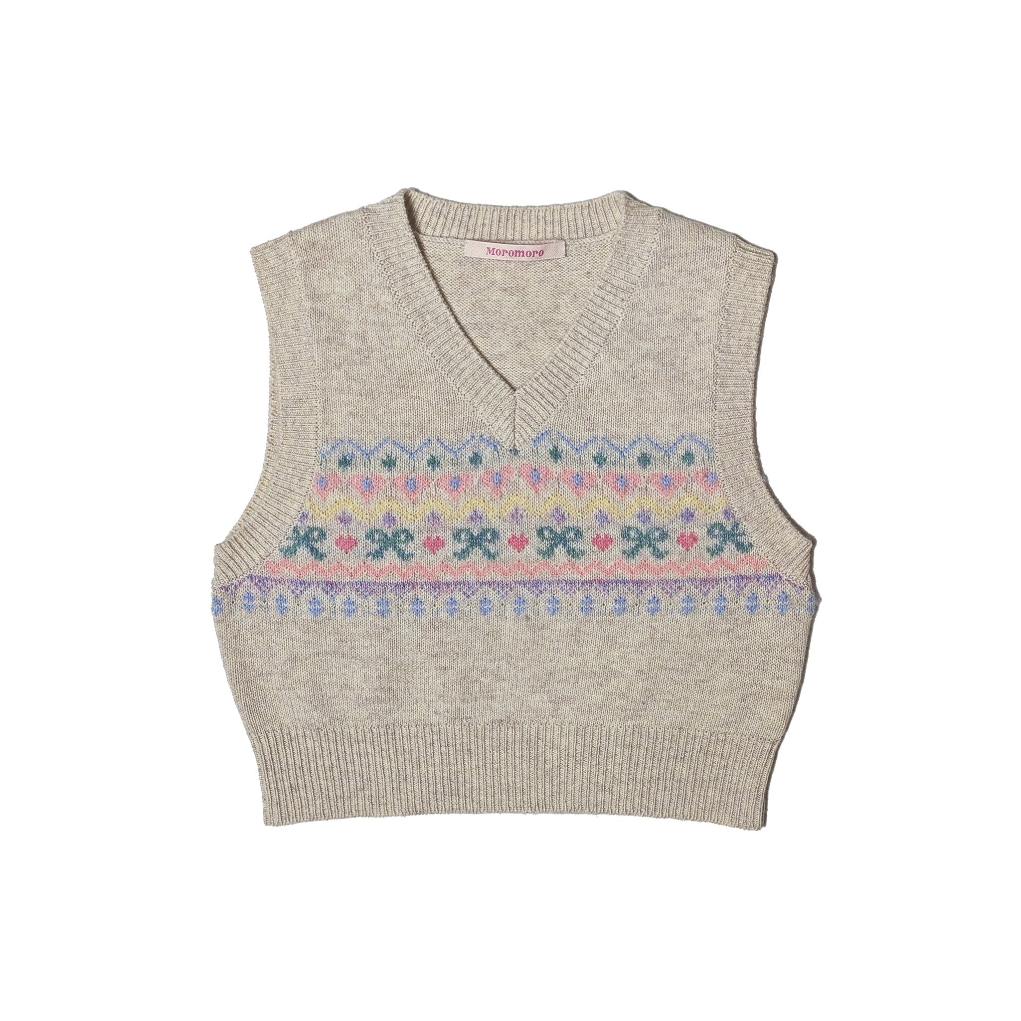 Butterfly Pattern V - Neck Knit Vest - COPPING THREADS - MOROMORO
