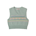 Butterfly Pattern V - Neck Knit Vest - COPPING THREADS - MOROMORO