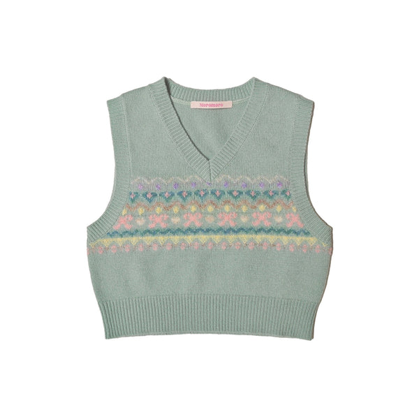 Butterfly Pattern V - Neck Knit Vest - COPPING THREADS - MOROMORO