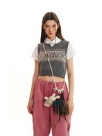 Butterfly Pattern V - Neck Knit Vest - COPPING THREADS - MOROMORO