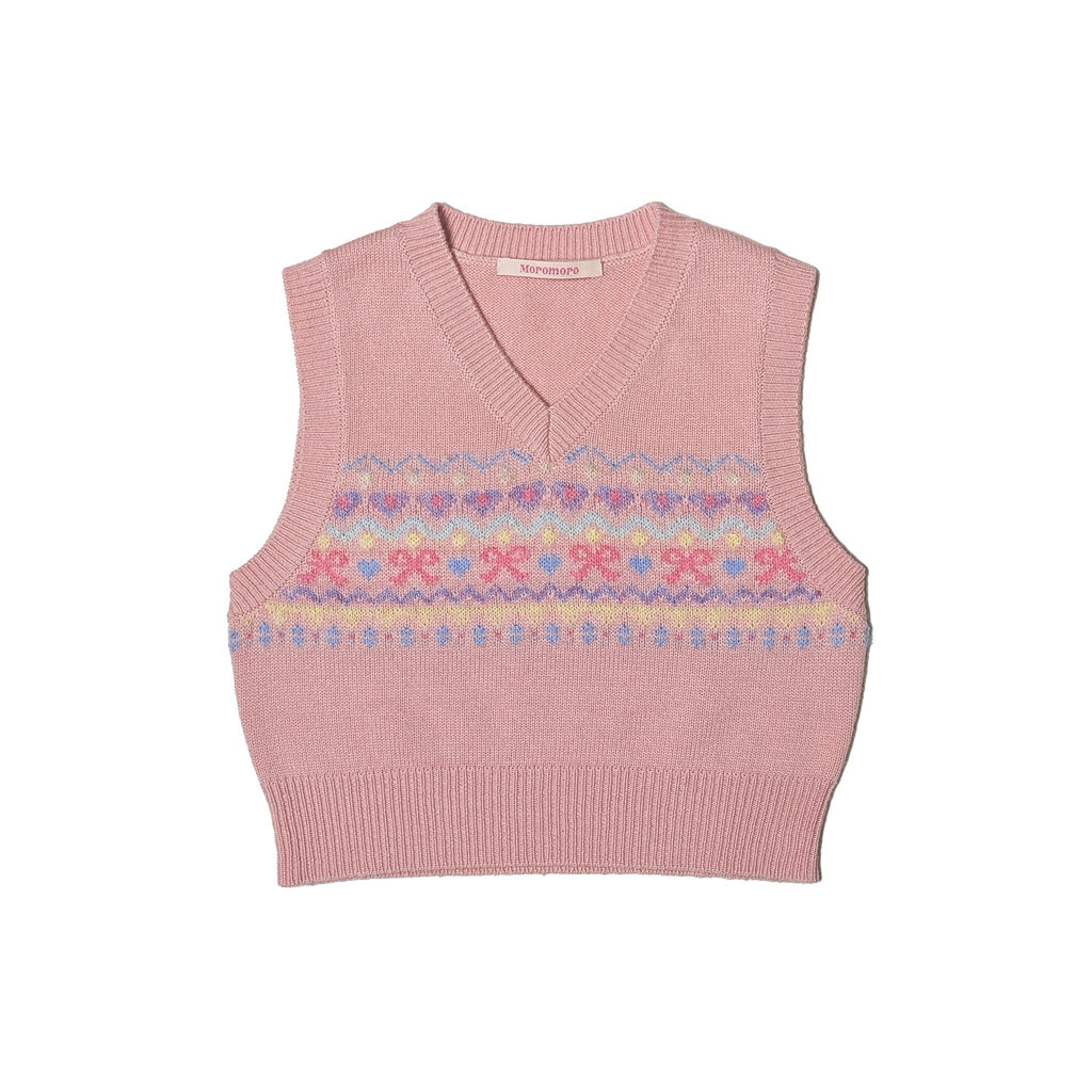 Butterfly Pattern V - Neck Knit Vest - COPPING THREADS - MOROMORO