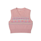 Butterfly Pattern V - Neck Knit Vest - COPPING THREADS - MOROMORO