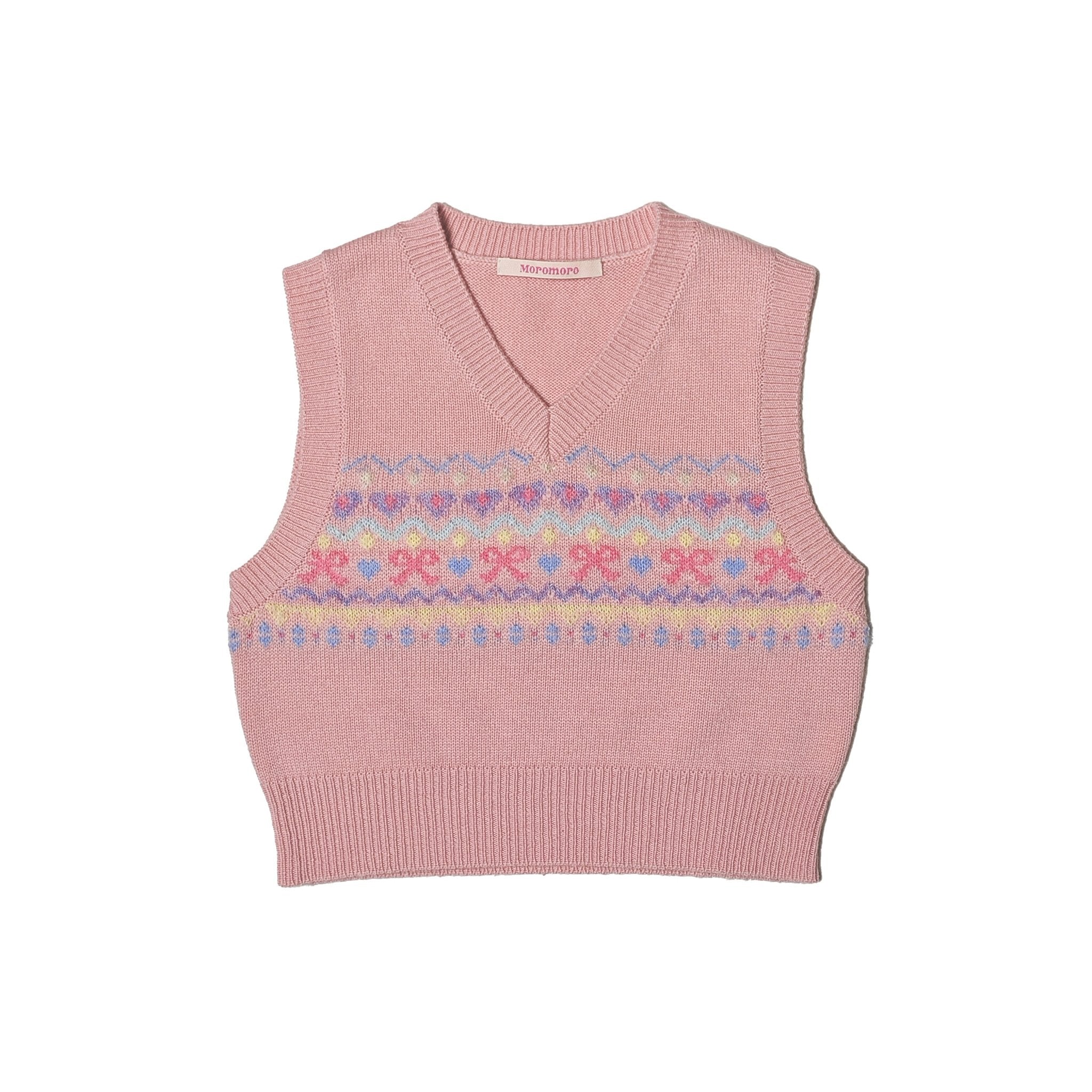 Butterfly Pattern V - Neck Knit Vest - COPPING THREADS - MOROMORO