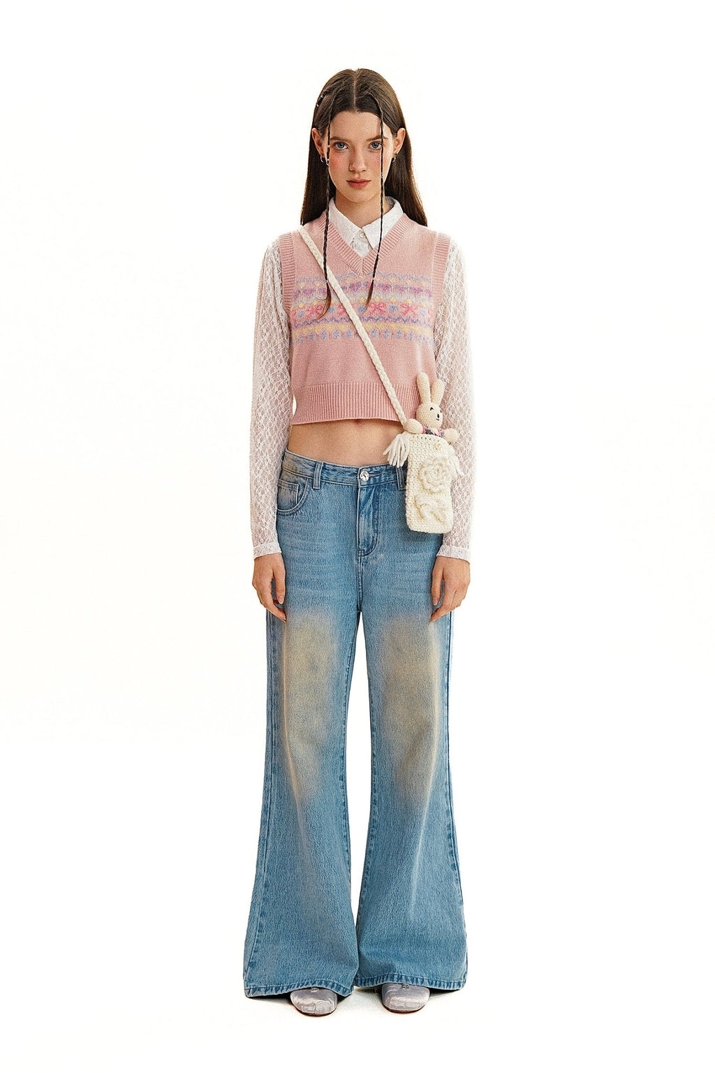 Butterfly Pattern V - Neck Knit Vest - COPPING THREADS - MOROMORO