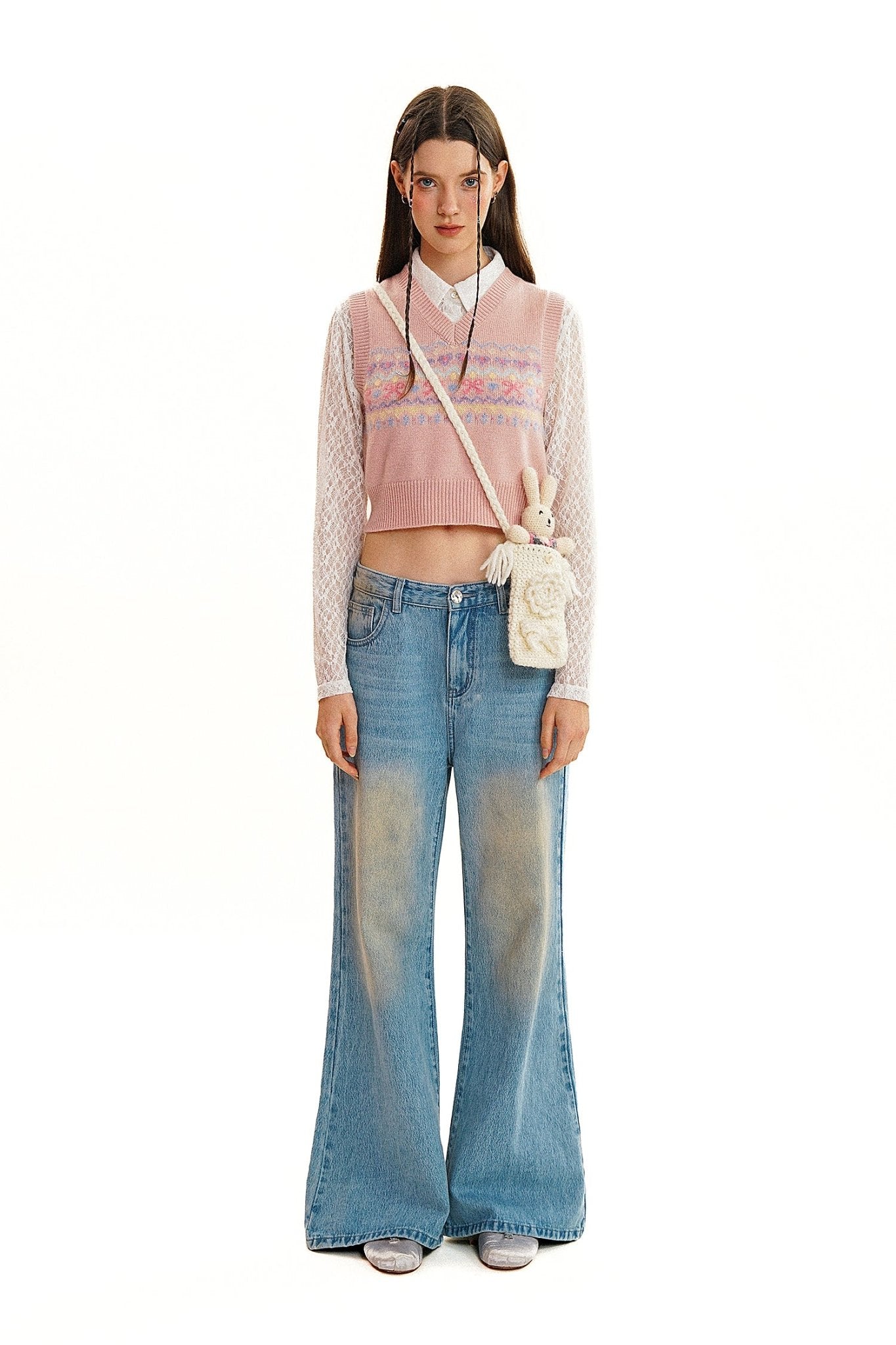 Butterfly Pattern V - Neck Knit Vest - COPPING THREADS - MOROMORO