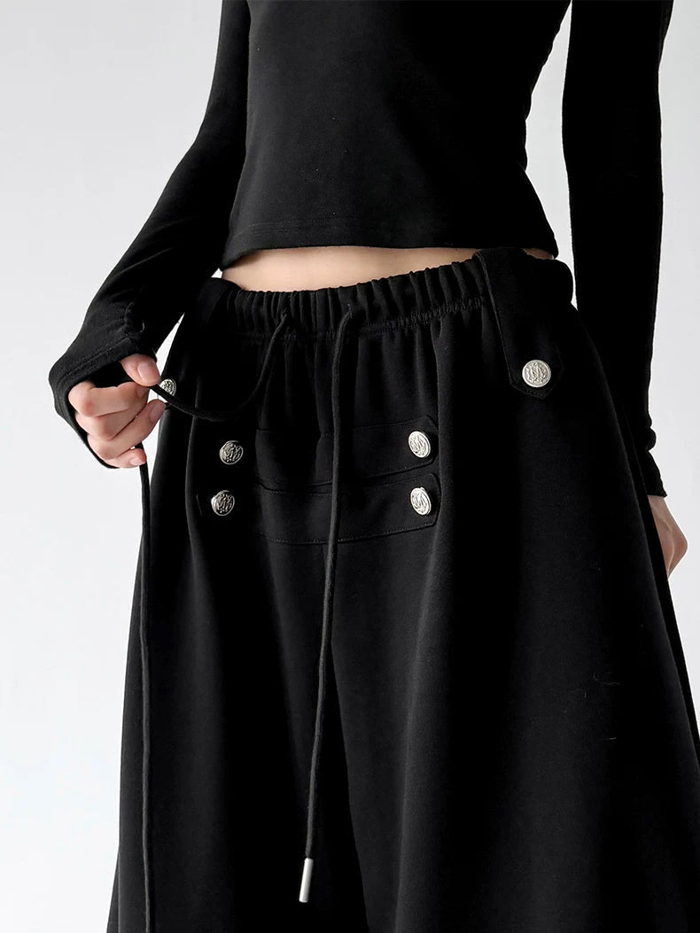 Button-Detail Wide-Leg Sweatpants - COPPING THREADS - CT ORIGINALS