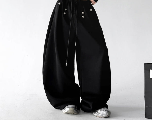 Button-Detail Wide-Leg Sweatpants - COPPING THREADS - CT ORIGINALS