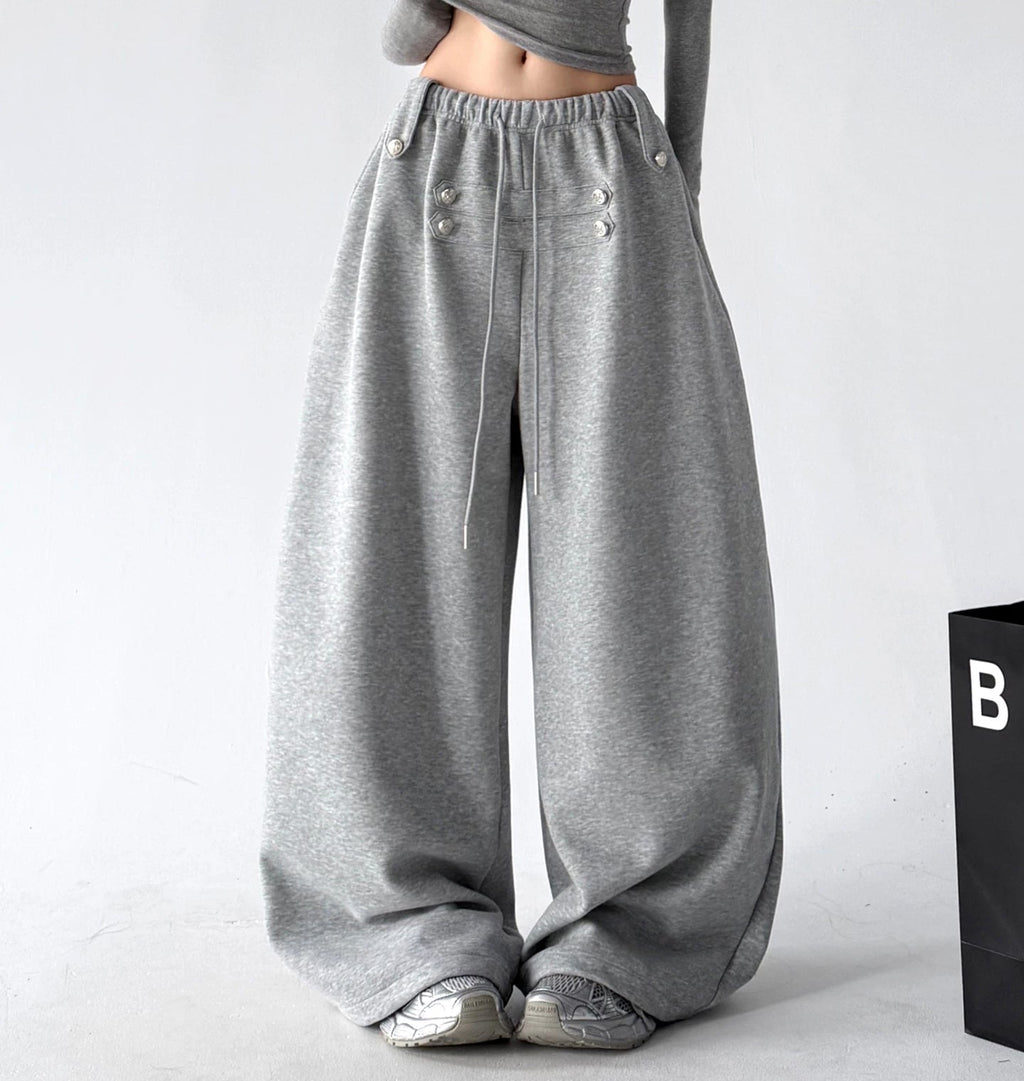 Button-Detail Wide-Leg Sweatpants - COPPING THREADS - CT ORIGINALS