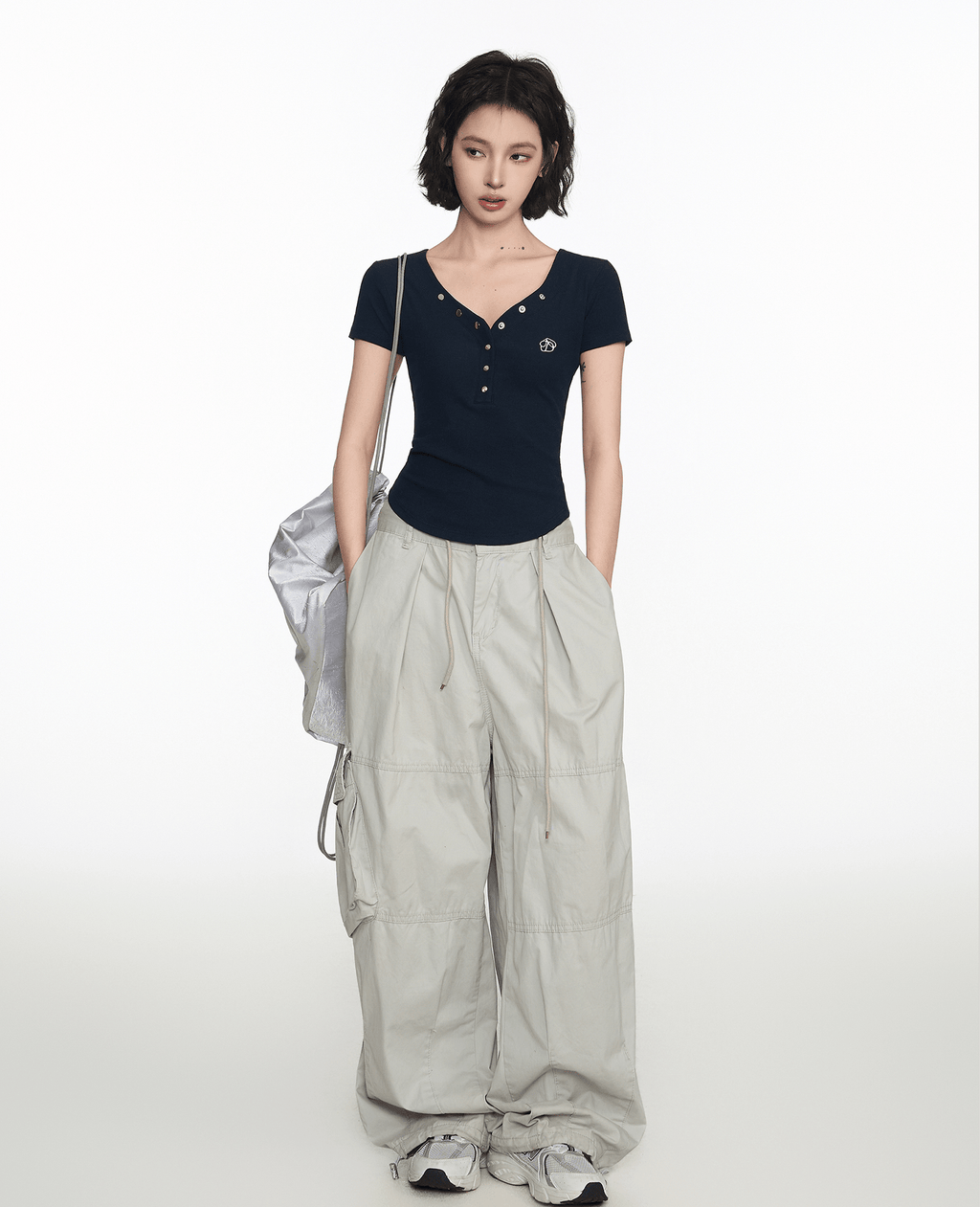 Button V - Neck Fitted Tee - COPPING THREADS - CT Select