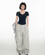 Button V - Neck Fitted Tee - COPPING THREADS - CT Select