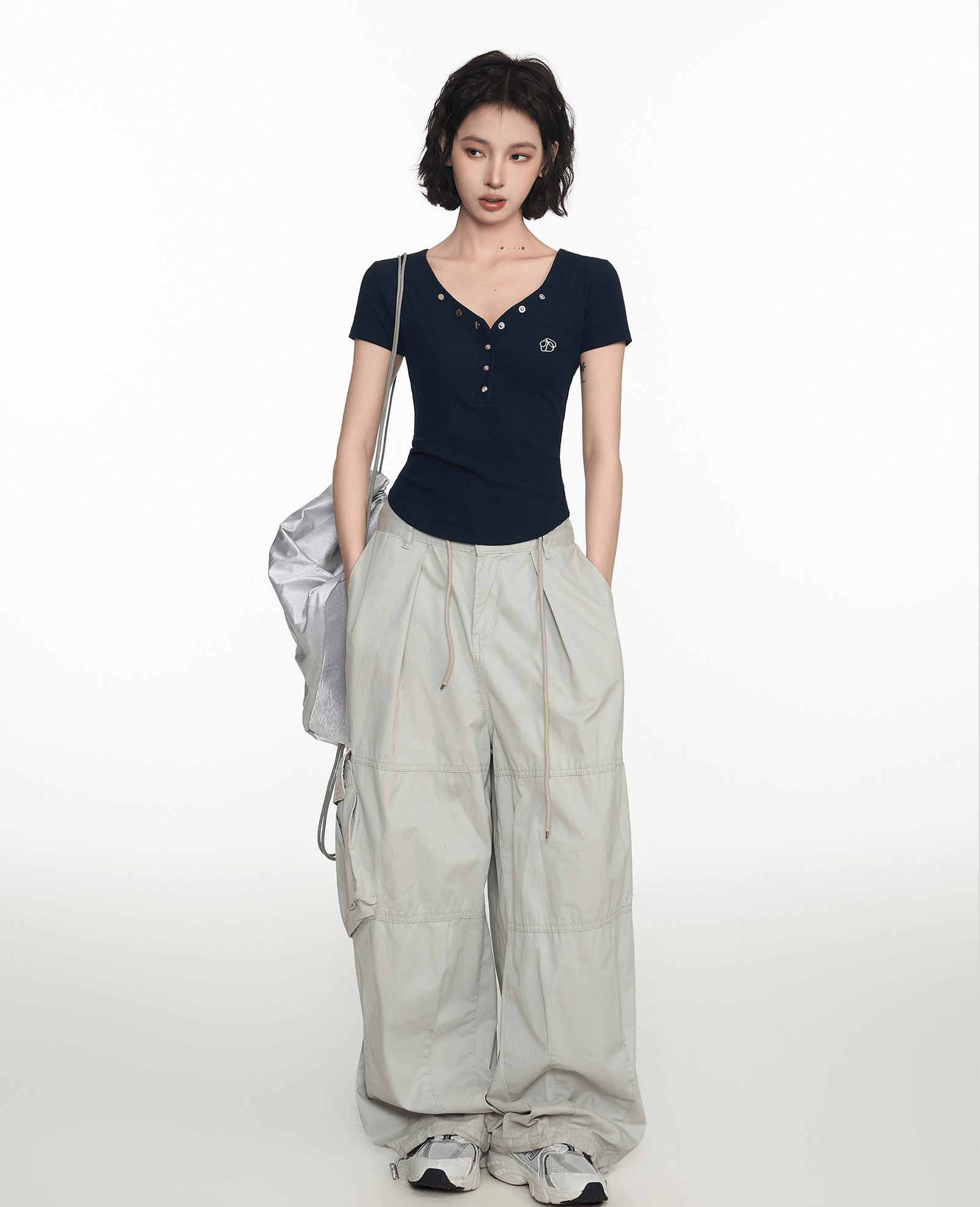 Button V - Neck Fitted Tee - COPPING THREADS - CT Select