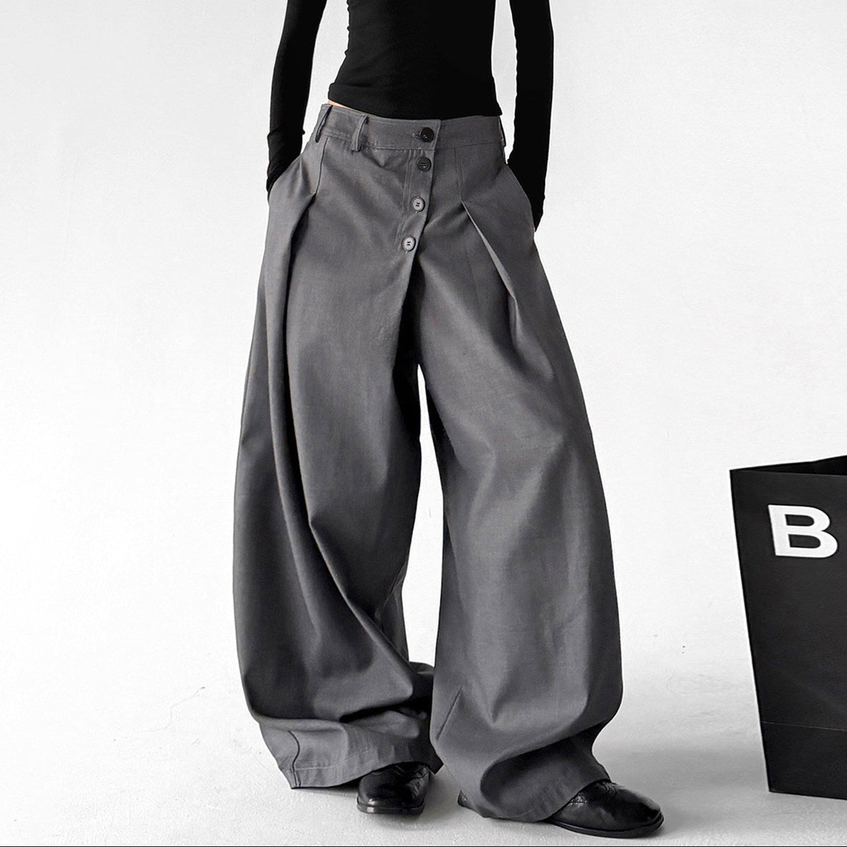 Button-Waist Tailored Pants - CT6263 - COPPING THREADS - CT ORIGINALS Main image