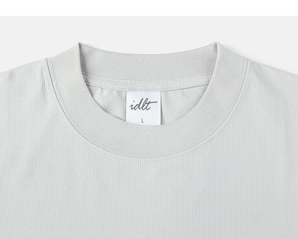IDLT short sleeve sweatshirt, light gray crewneck.