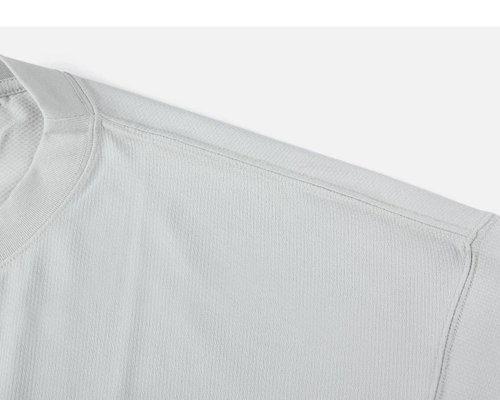 IDLT short sleeve sweatshirt, light gray shoulder seam.