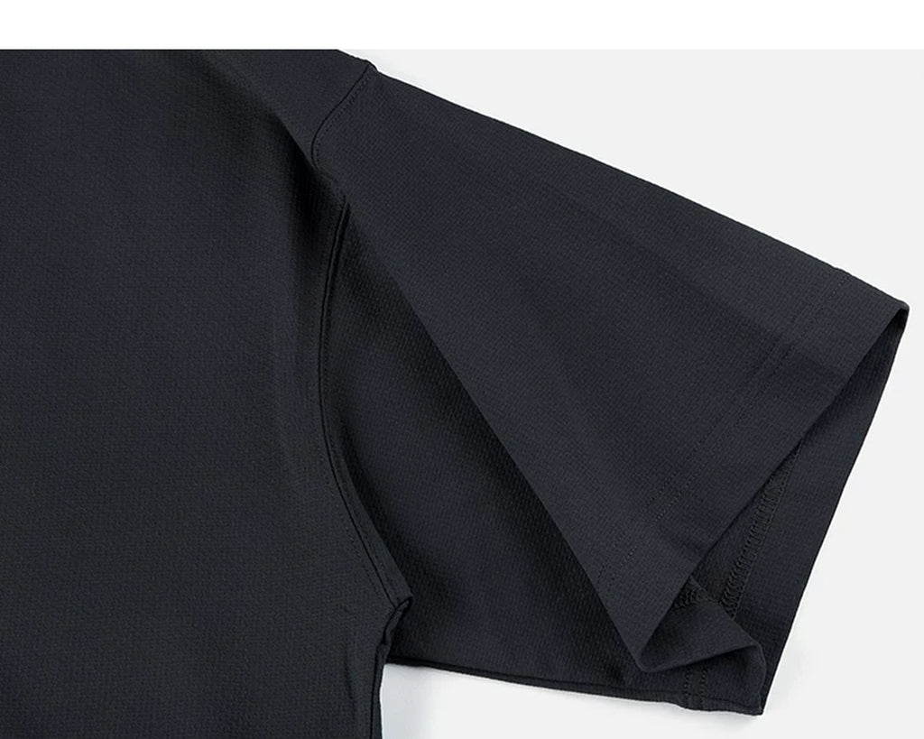 IDLT short sleeve sweatshirt, black sleeve.