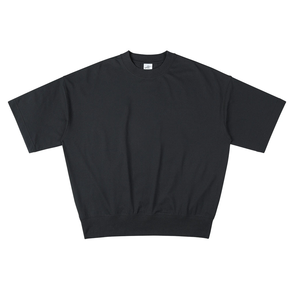 Lightweight Drop-Shoulder Tee, black front view.
