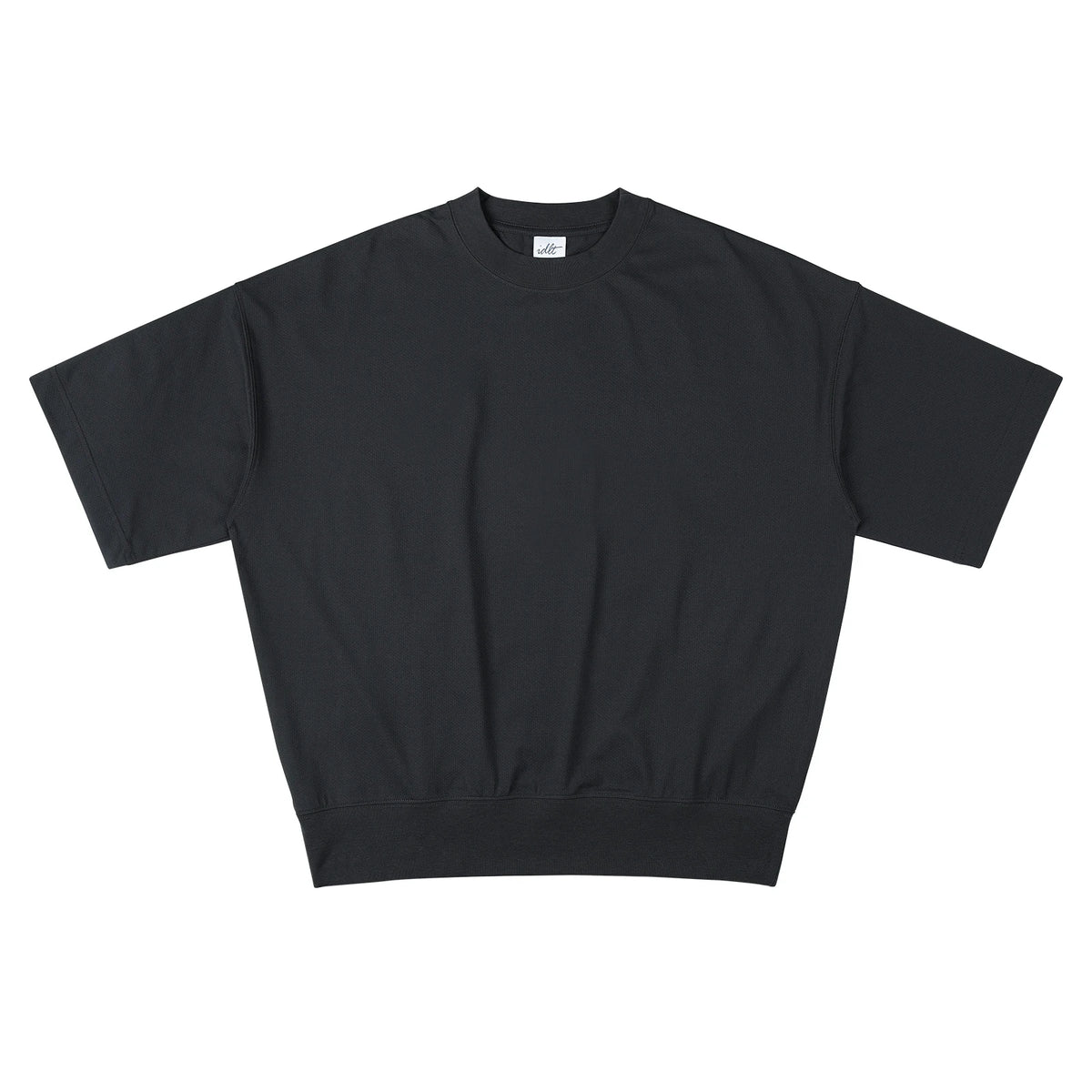 Lightweight Drop-Shoulder Tee, black front view.