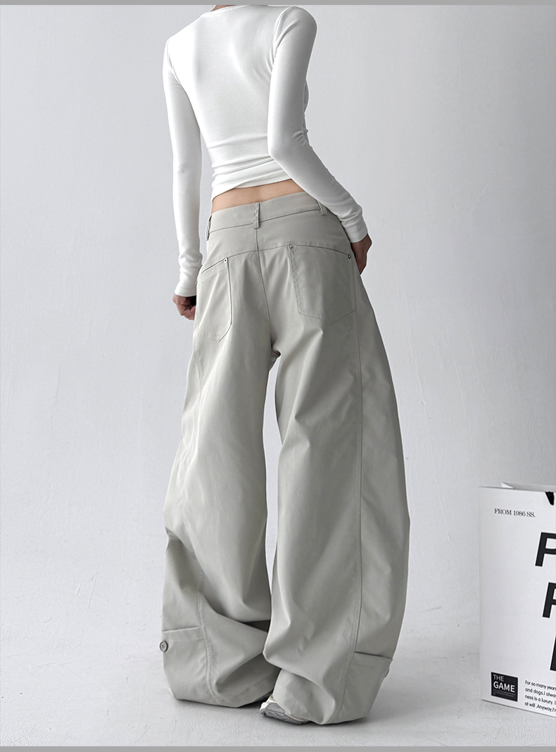 Straight Wide-leg Utility Pants