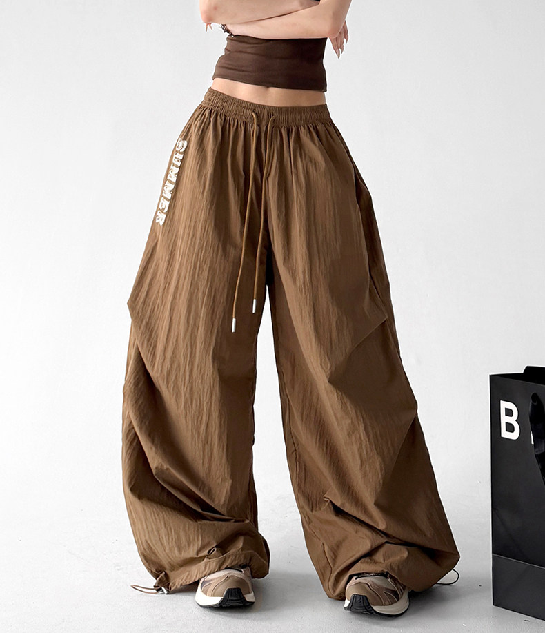 Quick-Dry Wide Leg Parachute Pants - CT66137