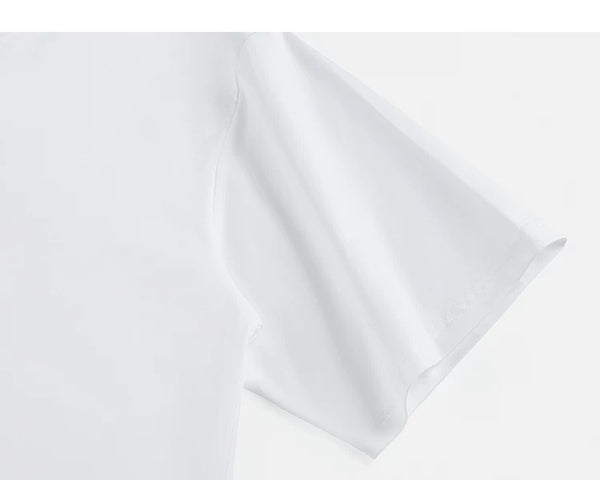 IDLT T-shirt, white sleeve.