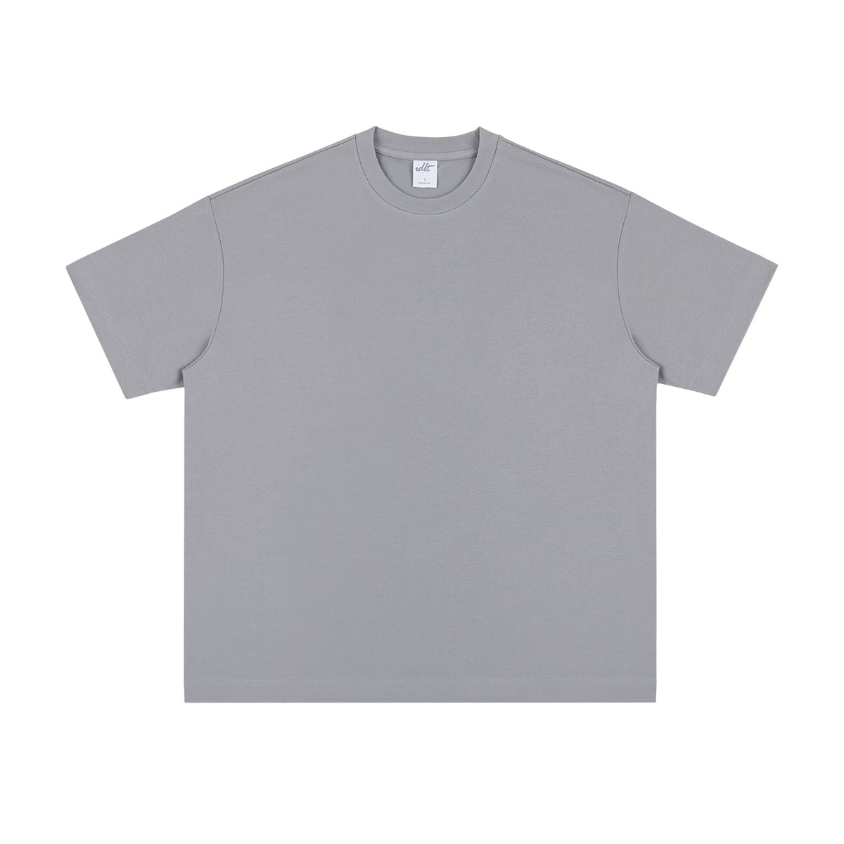 IDLT T-shirt, gray front.