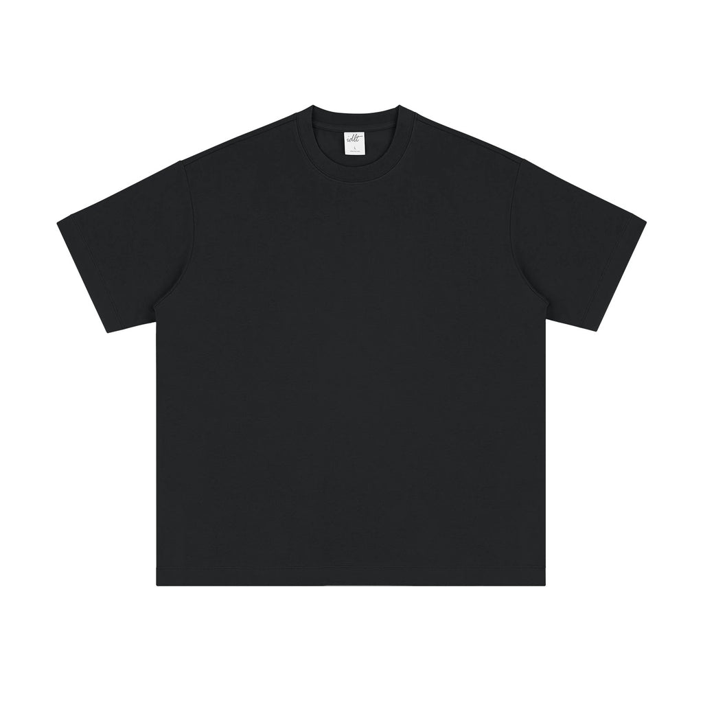 IDLT T-shirt, black front.