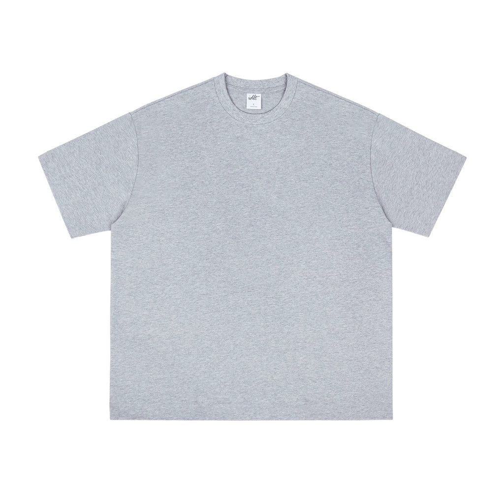 IDLT T-shirt, heather gray front.