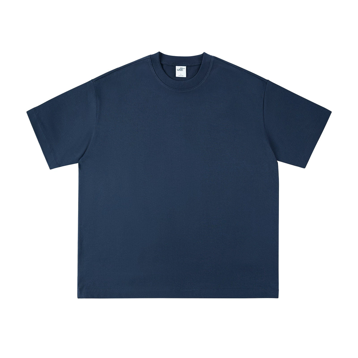 IDLT T-shirt, navy front.