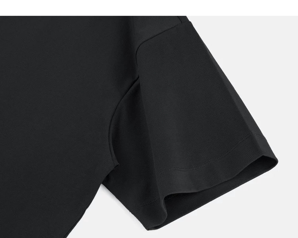 IDLT T-shirt, black sleeve.