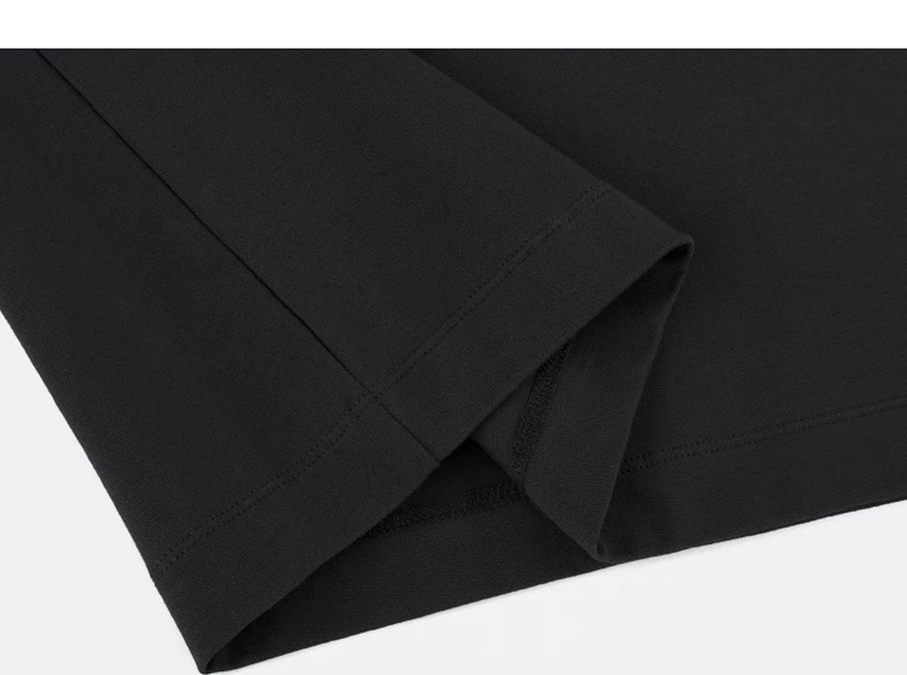IDLT T-shirt, black folded hem.