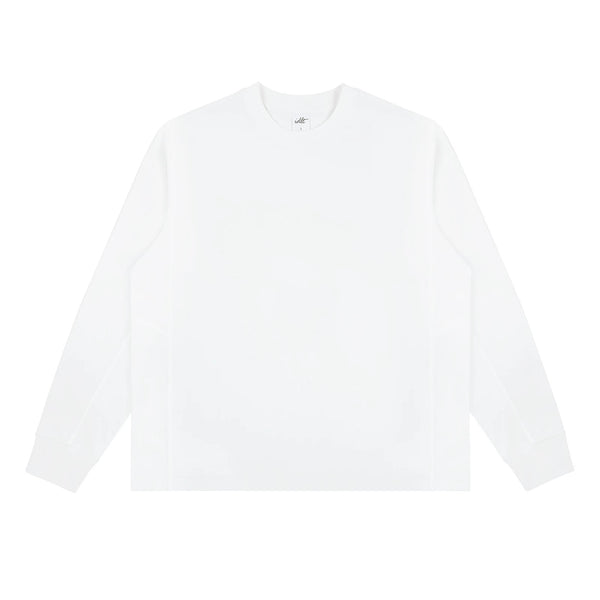 IDLT long sleeve T-shirt, white front.