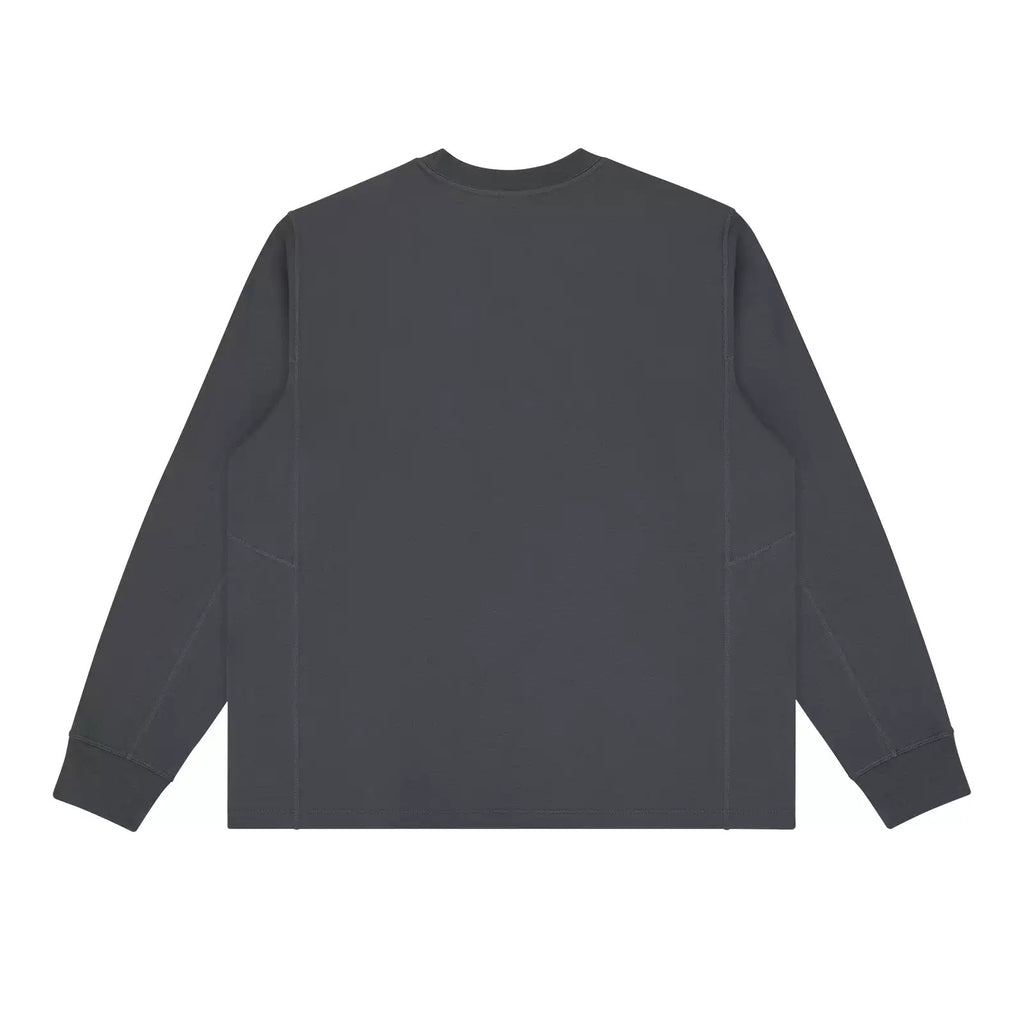 IDLT long sleeve T-shirt, dark gray back.