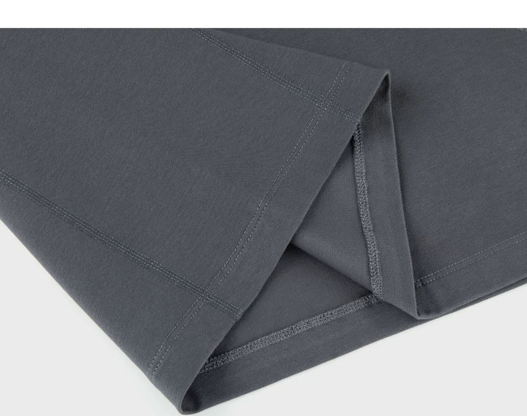 IDLT long sleeve T-shirt, dark gray folded hem.