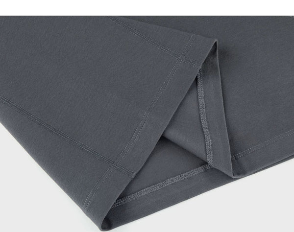 IDLT long sleeve T-shirt, dark gray folded hem.