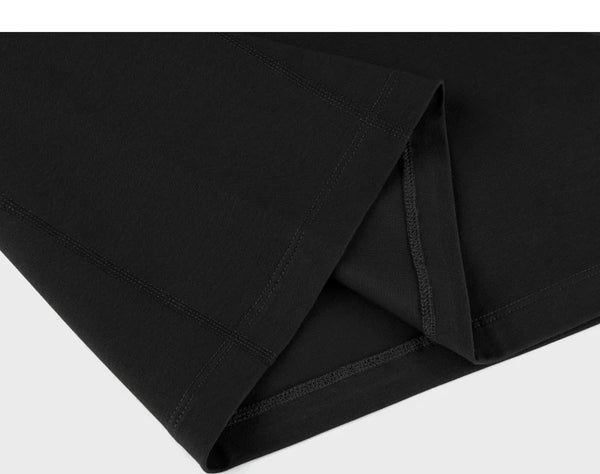 IDLT long sleeve T-shirt, black folded hem.